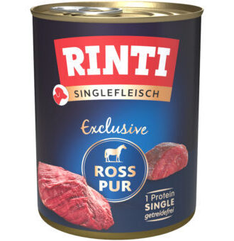 6x800g RINTI Singlefleisch Exclusive ló pur nedves kutyatáp - Kisállat kiegészítők webáruház - állateledelek