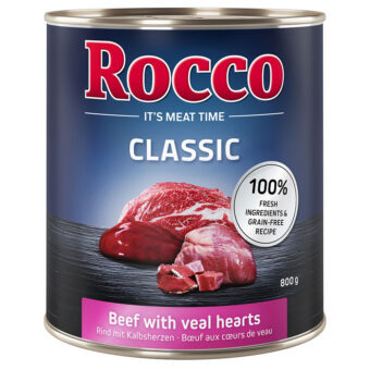 24x800g Rocco Classic nedves kutyatáp- Marha & borjúszív - Kisállat kiegészítők webáruház - állateledelek