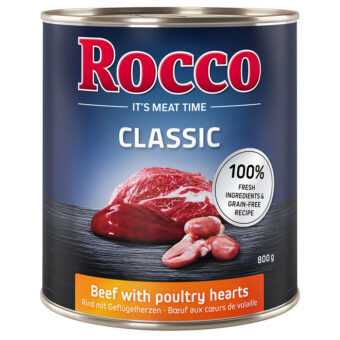 24x800g Rocco Classic nedves kutyatáp- Marha & szárnyasszív - Kisállat kiegészítők webáruház - állateledelek