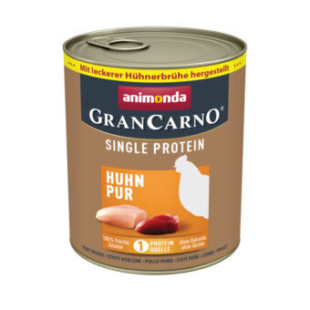 24x800g animonda GranCarno Adult Single Protein nedves kutyatáp- Csirke Pur - Kisállat kiegészítők webáruház - állateledelek