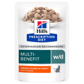 24x85g Hill's Prescription Diet w/d csirke nedves macskatáp - Kisállat kiegészítők webáruház - állateledelek