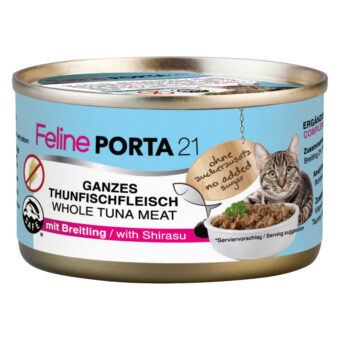 24x90g Feline Porta 21 tonhal & sprotni nedves macskatáp - Kisállat kiegészítők webáruház - állateledelek