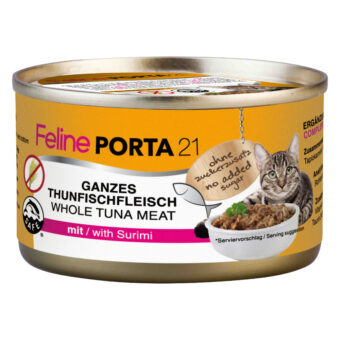 24x90g Feline Porta 21 tonhal & surimi nedves macskatáp - Kisállat kiegészítők webáruház - állateledelek