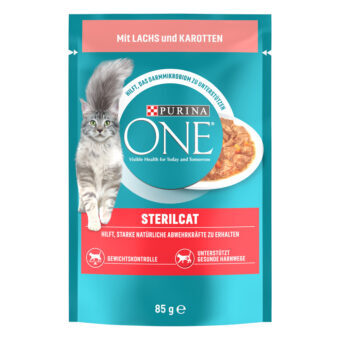 26x85g PURINA ONE SterilCat lazac & sárgarépa nedves macskatáp - Kisállat kiegészítők webáruház - állateledelek