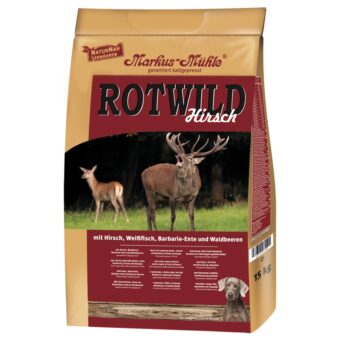 2x15kg Markus-Mühle Rotwild szarvas száraz kutyatáp - Kisállat kiegészítők webáruház - állateledelek