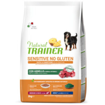 2x3kg Natural Trainer Sensitive No Gluten Adult Medium/Maxi bárány száraz kutyatáp - Kisállat kiegészítők webáruház - állateledelek