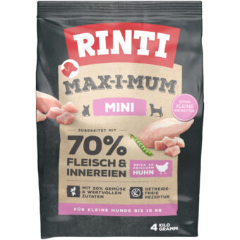 2x4kg RINTI Max-I-Mum Mini Adult csirke száraz kutyatáp - Kisállat kiegészítők webáruház - állateledelek