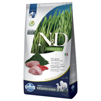 7kg N&D Dog Spirulina Adult Medium/Maxi bárány száraz kutyatáp - Kisállat kiegészítők webáruház - állateledelek