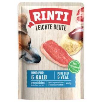 30x400g RINTI Leichte Beute nedves kutyatáp - Marha pur &  borjú - Kisállat kiegészítők webáruház - állateledelek