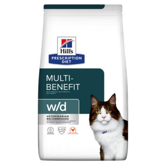 2x6kg Hill's Prescription Diet Feline száraz macskatáp- w/d Digestive/Weight Management (2 x 3 kg) - Kisállat kiegészítők webáruház - állateledelek