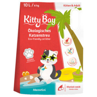 3x10l (18kg) KittyBay Meowtini fehér manióka öko macskaalom - Kisállat kiegészítők webáruház - állateledelek