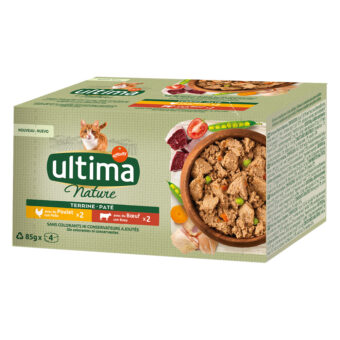 40x85g Ultima Nature Paté csirke & marha nedves macskatáp - Kisállat kiegészítők webáruház - állateledelek