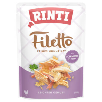 48x100 RINTI Filetto Pouch in Jelly nedves kutyaeledel - Csirke sonkával - Kisállat kiegészítők webáruház - állateledelek