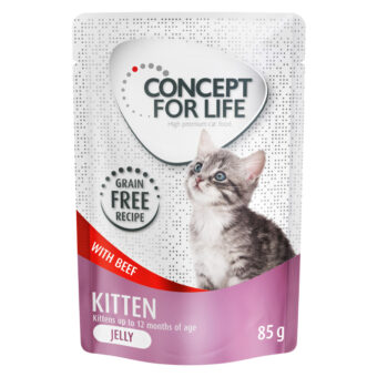 48x85g Concept for Life Kitten marha gabonamentes nedves macskatáp aszpikban - Kisállat kiegészítők webáruház - állateledelek