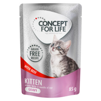 48x85g Concept for Life Kitten marha gabonamentes nedves macskatáp szószban - Kisállat kiegészítők webáruház - állateledelek