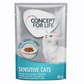 48x85g Concept for Life Sensitive Cats nedves macskatáp szószban - Kisállat kiegészítők webáruház - állateledelek