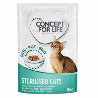 48x85g Concept for Life Sterilised Cats nedvestáp aszpikban ivartalanított macskáknak - Kisállat kiegészítők webáruház - állateledelek