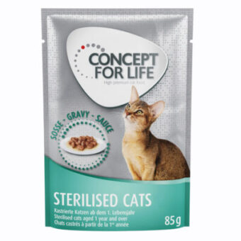 48x85g Concept for Life Sterilised Cats nedvestáp szószban ivartalanított macskáknak - Kisállat kiegészítők webáruház - állateledelek