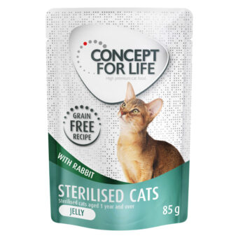 48x85g Concept for Life Sterilised Cats nyúl gabonamentes nedves macskatáp aszpikban - Kisállat kiegészítők webáruház - állateledelek