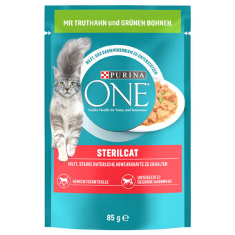 52x85g PURINA ONE SterilCat pulyka & zöldbab nedves macskatáp - Kisállat kiegészítők webáruház - állateledelek