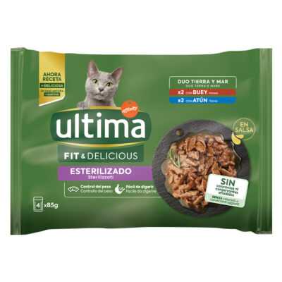 96x85g Ultima Cat Sterilized marha & tonhal nedves macskatáp 76+20 ingyen - Kisállat kiegészítők webáruház - állateledelek