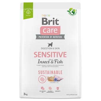 Brit Care Dog Sustainable Sensitive Fish & Insect - 2 x 3 kg - Kisállat kiegészítők webáruház - állateledelek