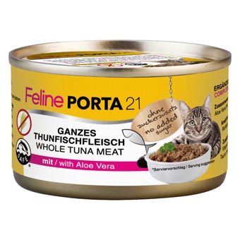 24x90g Feline Porta 21 tonhal & aloe nedves macskatáp - Kisállat kiegészítők webáruház - állateledelek