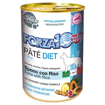 Forza10 Diet Paté gazdaságos csomag 12 x 400 g - Tonhal & rizs - Kisállat kiegészítők webáruház - állateledelek