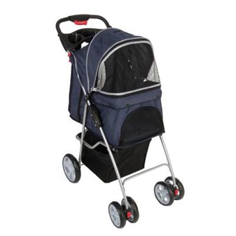 Kutya Babakocsi - Sporty Pet Stroller kis testű kutyáknak - Sötétkék / világosszürke - Kisállat kiegészítők webáruház - állateledelek