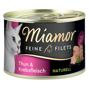 Miamor Naturelle finom filék 24 x 156 g - Tonhal & rákhús - Kisállat kiegészítők webáruház - állateledelek