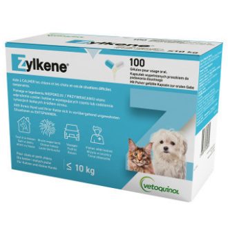 2x100db Zylkene kapszula (< 10 kg) 75 mg étrend-kiegészítő kutyáknak
