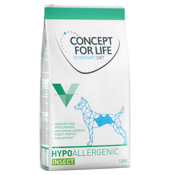 2x12kg Concept for Life Veterinary Diet száraz kutyatáp- Hypoallergenic Insect - Kisállat kiegészítők webáruház - állateledelek