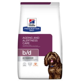 2x12kg Hill's Prescription Diet Canine száraz kutyatáp- b/d Ageing Care csirke (2 x 12 kg) - Kisállat kiegészítők webáruház - állateledelek