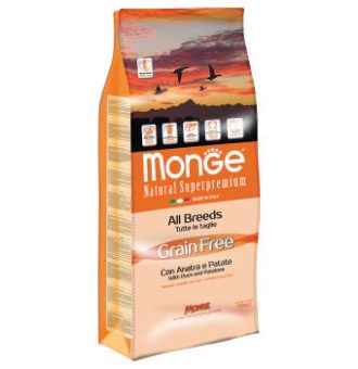2x12kg Monge Natural Superpremium Grain Free All Breeds kacsa & burgonya száraz kutyatáp - Kisállat kiegészítők webáruház - állateledelek