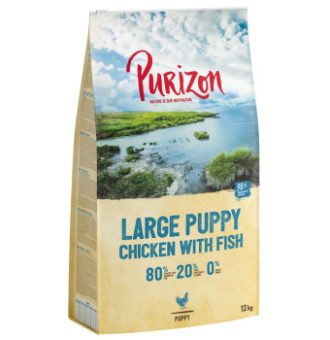 2x12kg Purizon Large Puppy csirke & hal - gabonamentes száraz kutyatáp új receptúrával - Kisállat kiegészítők webáruház - állateledelek