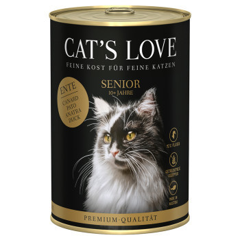 12x400g Cat's Love Senior kacsa nedves macskatáp - Kisállat kiegészítők webáruház - állateledelek