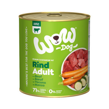 12x800g WOW Dog Adult marhahús nedves kutyatáp - Kisállat kiegészítők webáruház - állateledelek