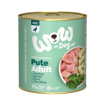 12x800g WOW Dog Adult pulyka nedves kutyatáp - Kisállat kiegészítők webáruház - állateledelek