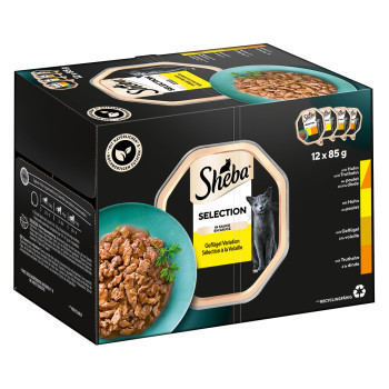 96x85g Sheba Selection szószban tálcás nedves macskatáp - Kisállat kiegészítők webáruház - állateledelek