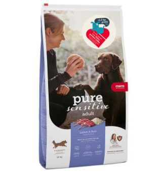 14kg MERA pure sensitive Adult Bárány & rizs száraz kutyatáp 12
