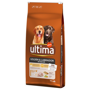 2x14kg Ultima Golden & Labrador Retriever csirke száraz kutyatáp - Kisállat kiegészítők webáruház - állateledelek