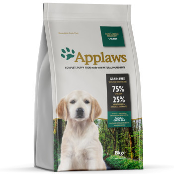 2x15kg Applaws Puppy Small & Medium Breed csirke száraz kutyatáp - Kisállat kiegészítők webáruház - állateledelek