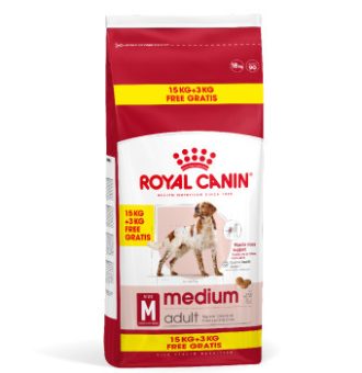 18kg Royal Canin Size Medium Adult száraz kutyatáp 15+3kg ingyen - Kisállat kiegészítők webáruház - állateledelek