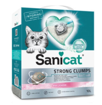 2 x 10 l Sanicat Strong Clumps csomósodó macskaalom - Kisállat kiegészítők webáruház - állateledelek