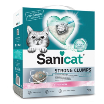 2 x 10 l Sanicat Strong Clumps csomósodó macskaalom - Kisállat kiegészítők webáruház - állateledelek