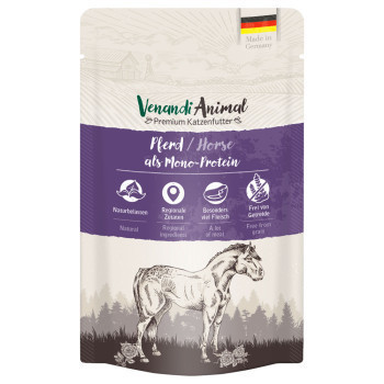 24x125g Venandi Animal Monoprotein ló nedves macskatáp - Kisállat kiegészítők webáruház - állateledelek