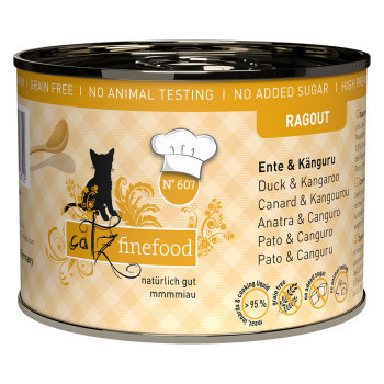 24x190g catz finefood ragout No. 607 kenguru & kacsa nedves macskatáp - Kisállat kiegészítők webáruház - állateledelek