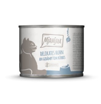 24x200g MJAMJAM Csirke & párolt tök nedves macskatáp - Kisállat kiegészítők webáruház - állateledelek
