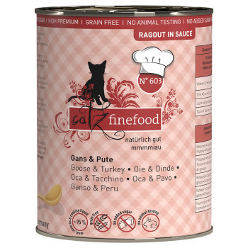 24x380g catz finefood Ragout  No.603 liba & pulyka nedves macskatáp - Kisállat kiegészítők webáruház - állateledelek