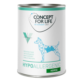 24x400g Concept for Life Veterinary Diet nedves kutyatáp- Hypoallergenic ló - Kisállat kiegészítők webáruház - állateledelek